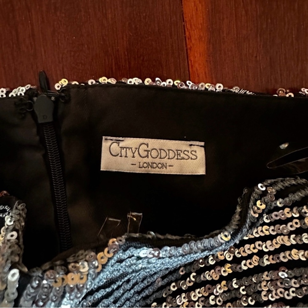 City Goddess London Sequin Strapless Dress ~ Sz4 - Picture 4 of 10